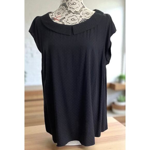 ModCloth blouse Peter Pan collar women’s 1X black - Picture 1 of 6